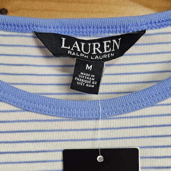 NWT Medium Lauren Ralph Lauren Crewneck Striped T-shirt - Picture 5 of 7